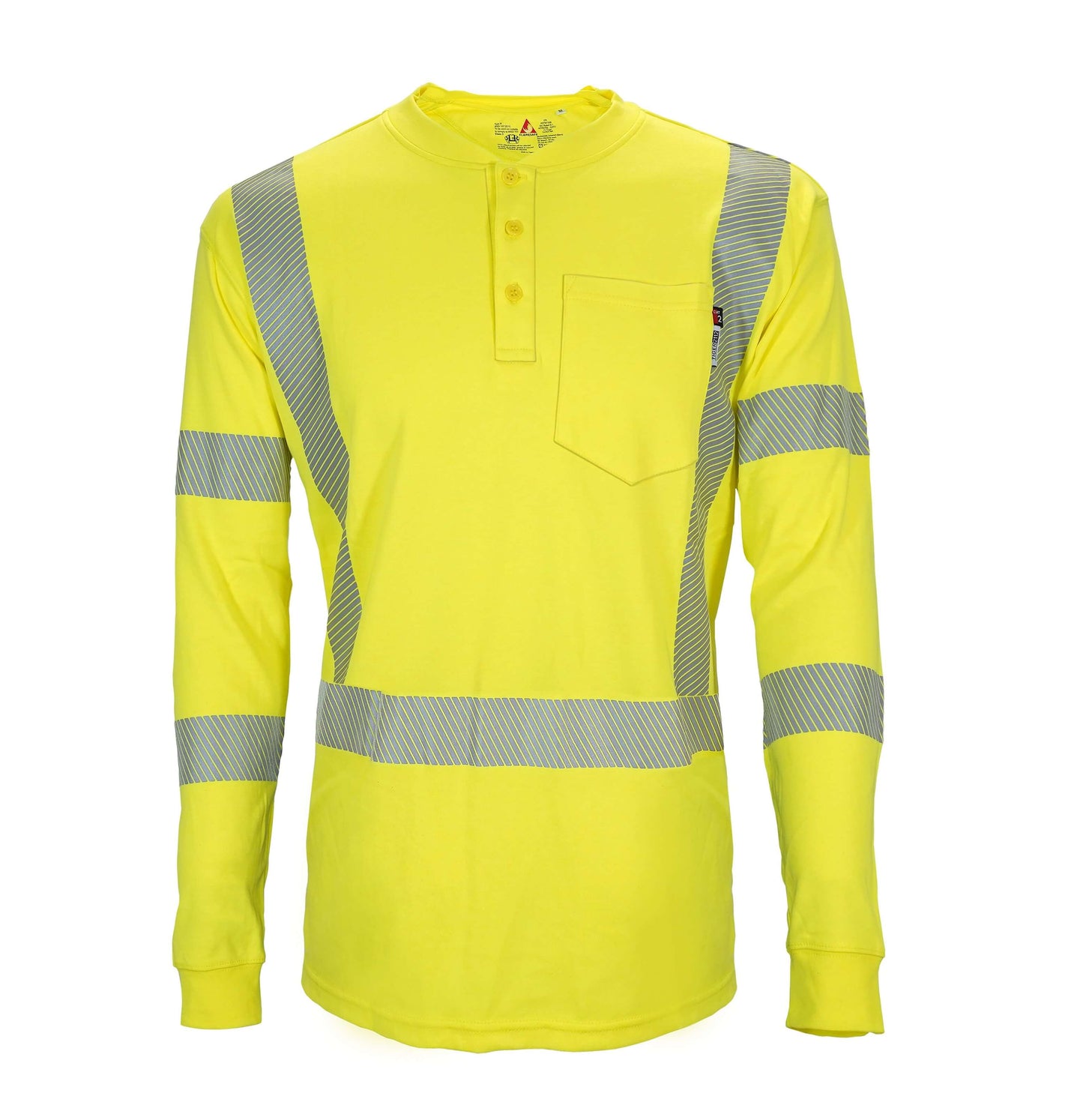Henley FR hi-vis yellow class 3 shirt with reflective strips