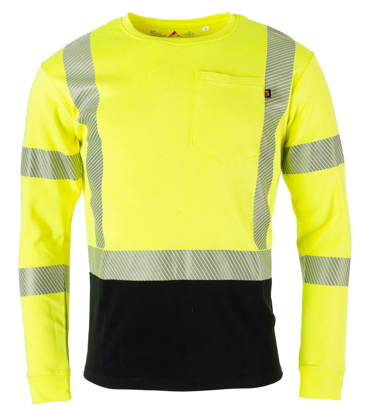 Hi-vis front class 3 shirt with black bottom & reflective strips