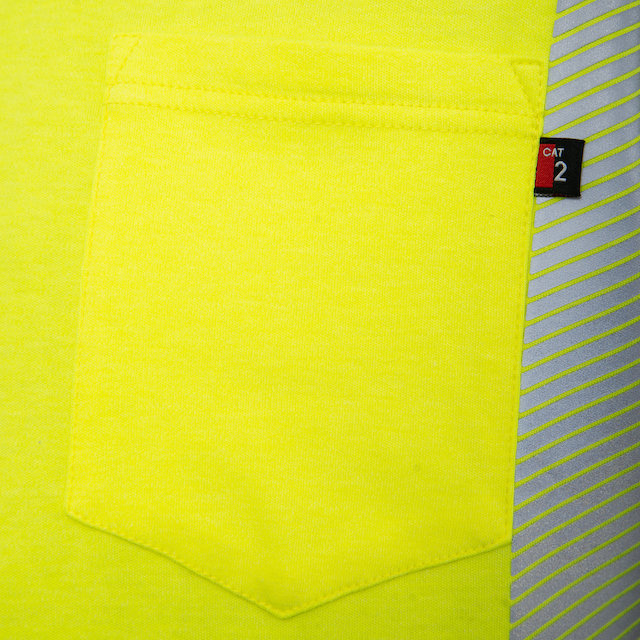 FR hi-vis shirt with yellow sleeves