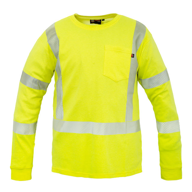 Front view of yellow safety shirt.
