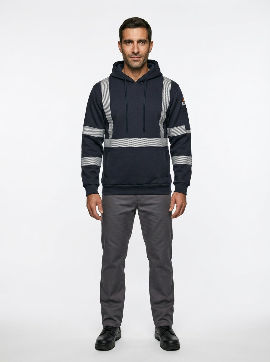 FR Reflective Hoodie | CAT 2 Safety Workwear Pullover | Fireball