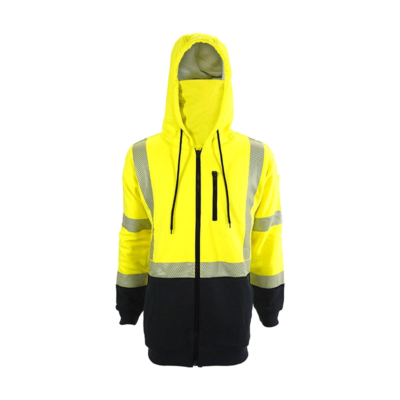 Flamesafe Workwear FR Double-Layer Front Zip Hoodie - Hi-Vis Black - CAT 3 / ANSI Class 3