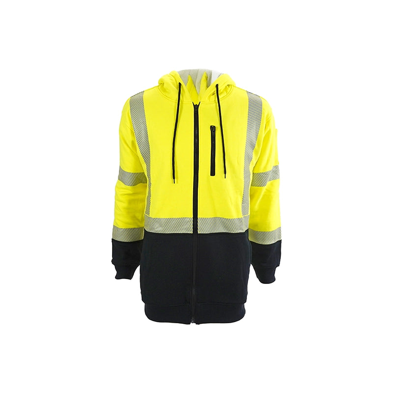 Flamesafe Workwear FR Double-Layer Front Zip Hoodie - Hi-Vis Black - CAT 3 / ANSI Class 3