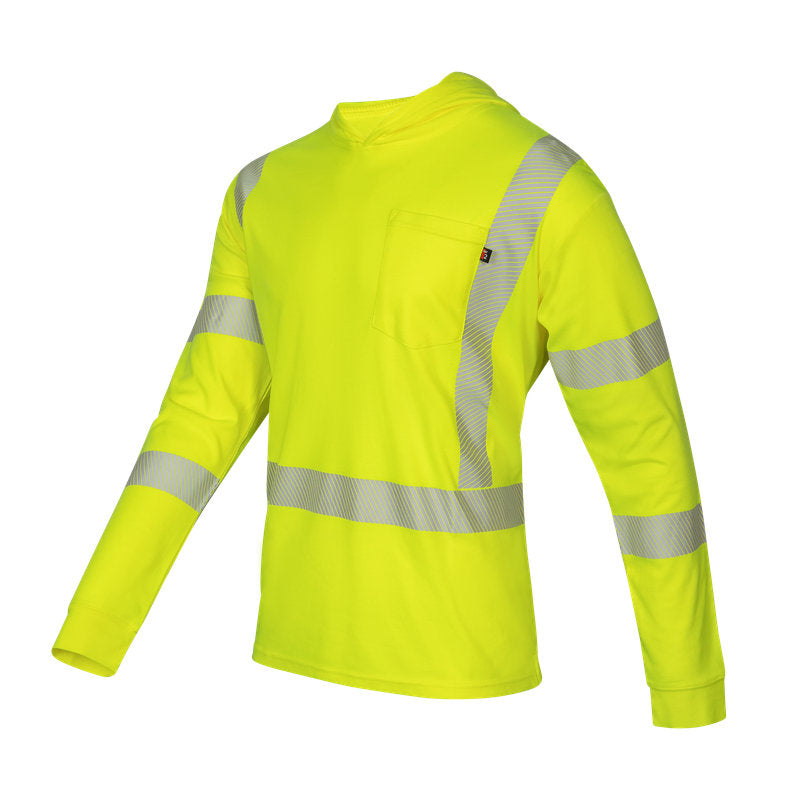 FR Hooded Long Sleeve T-Shirt CAT 2 Class 3 - 9.0 Cal Hi-Vis