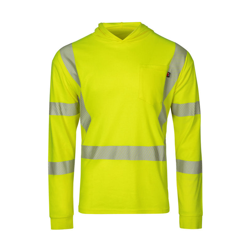 FR Hooded Long Sleeve T-Shirt CAT 2 Class 3 - 9.0 Cal Hi-Vis