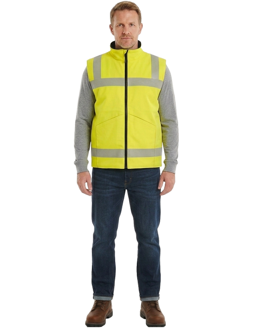 FR Winter Safety Vest Class 2 - Insulated Hi-Vis Zip - Flamesafe Workwear