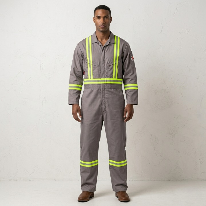 Stanco 7.5 oz Full-Featured FR Deluxe Style Coverall - Gray (FRC686GRY)