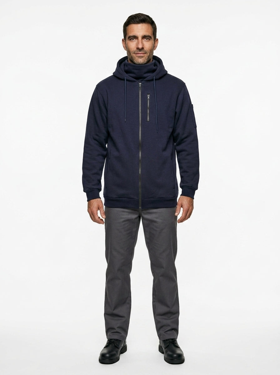 FR Front Zip Hoodie — On Model - Neutral | Generated by Modelize