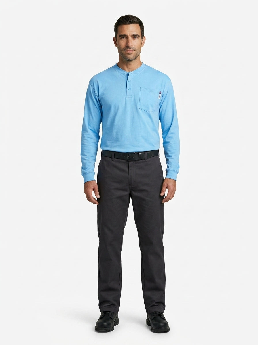 Henley Shirt — On Model - Neutral | Generated by Modelize
