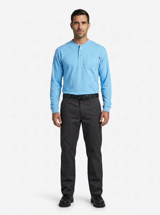 Henley Shirt — On Model - Neutral | Generated by Modelize