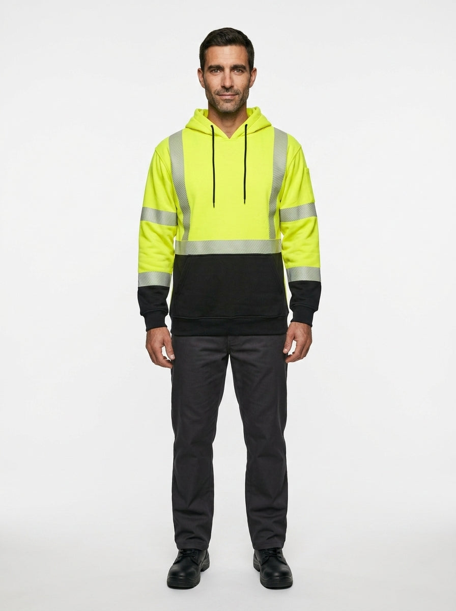 FR Hi-Vis Pullover Hoodie — On Model - Neutral | Generated by Modelize