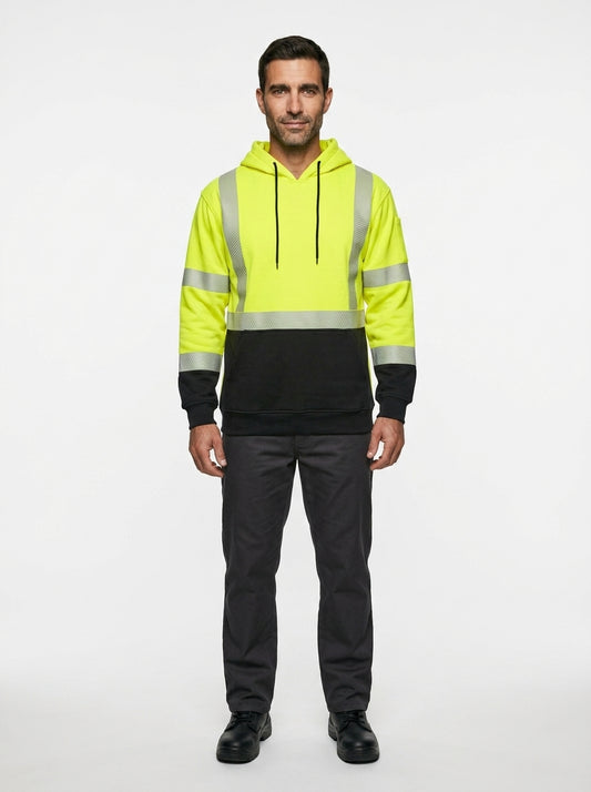 FR Hi-Vis Pullover Hoodie — On Model - Neutral | Generated by Modelize