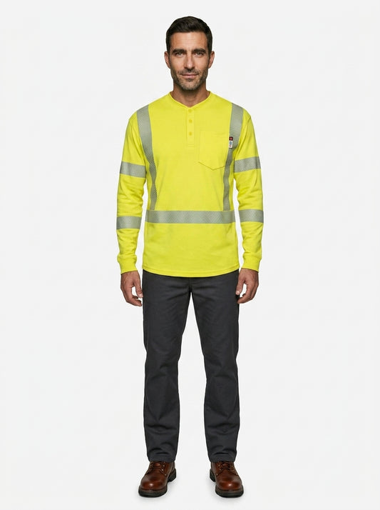 Henley Shirt — On Model - Neutral | Generated by Modelize