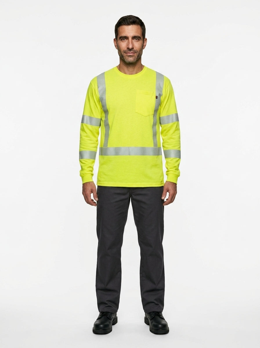 Long sleeve flame-resistant safety t-shirt — On Model - Neutral | Generated by Modelize