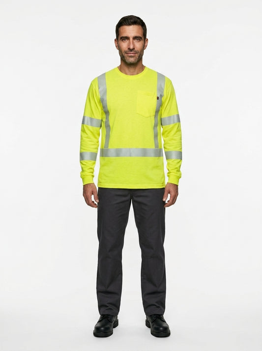 Long sleeve flame-resistant safety t-shirt — On Model - Neutral | Generated by Modelize