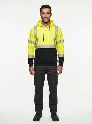 FR Hi-Vis Pullover Hoodie — On Model - Neutral | Generated by Modelize